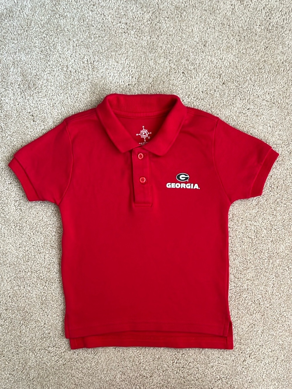 Creative Knitwear red UGA University of Georgia bulldogs polo, size 2T